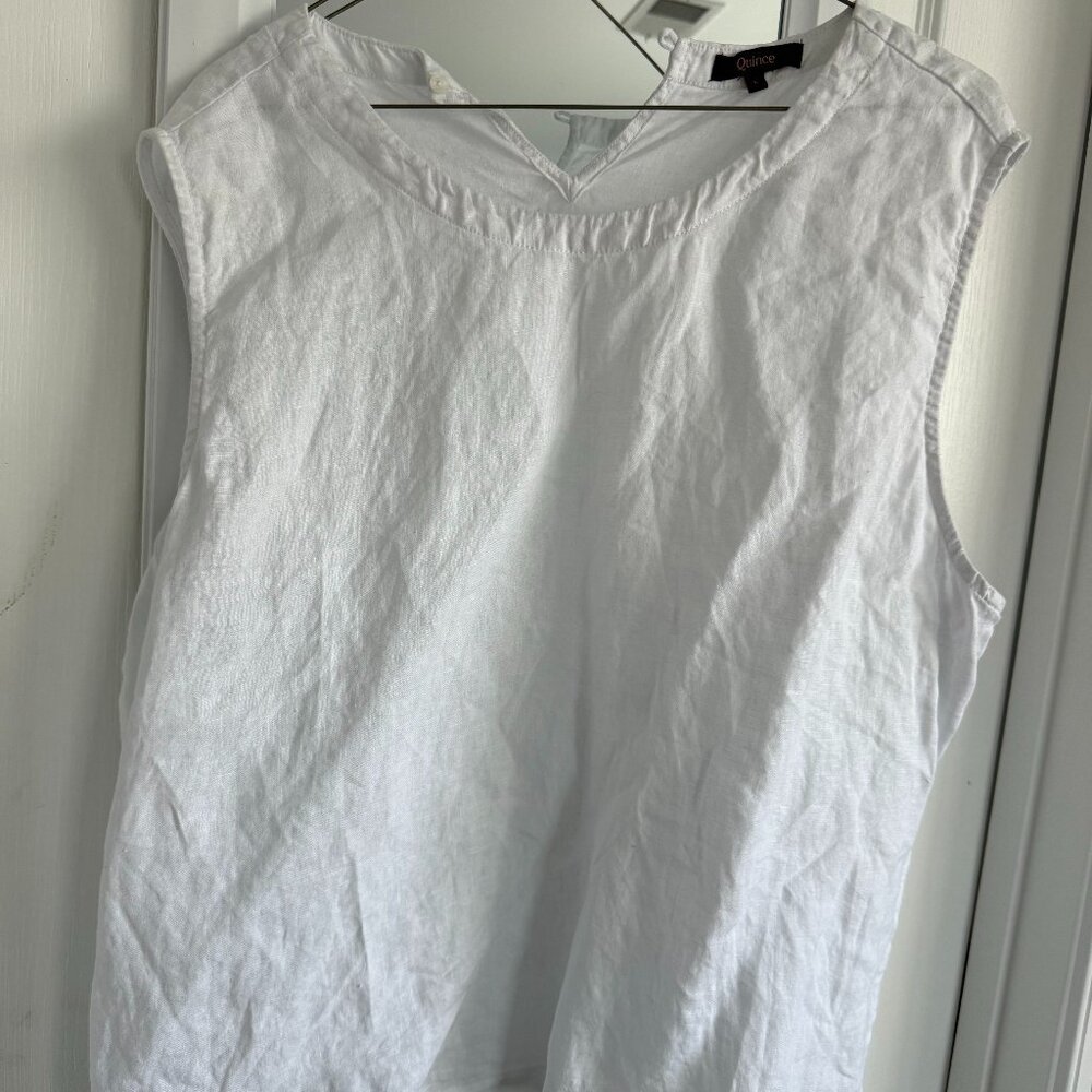 Quince Linen Shell Top Size L White